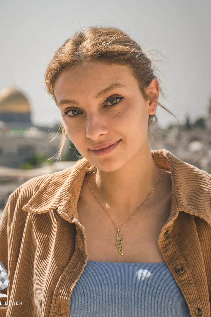 Palestine Olives map necklace