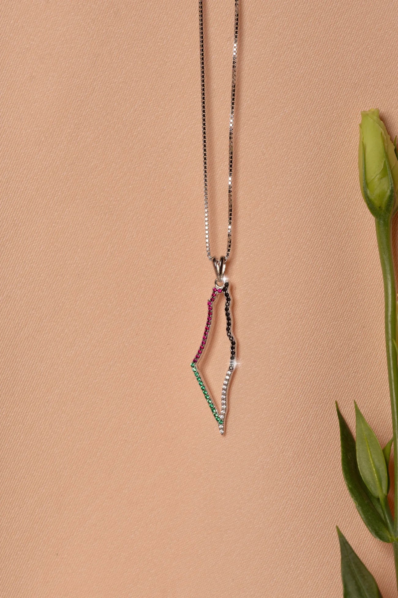 Palestine map with colored stones