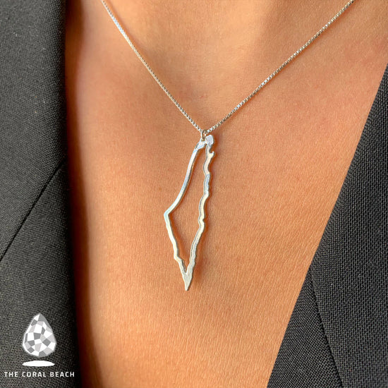 Palestine map necklace