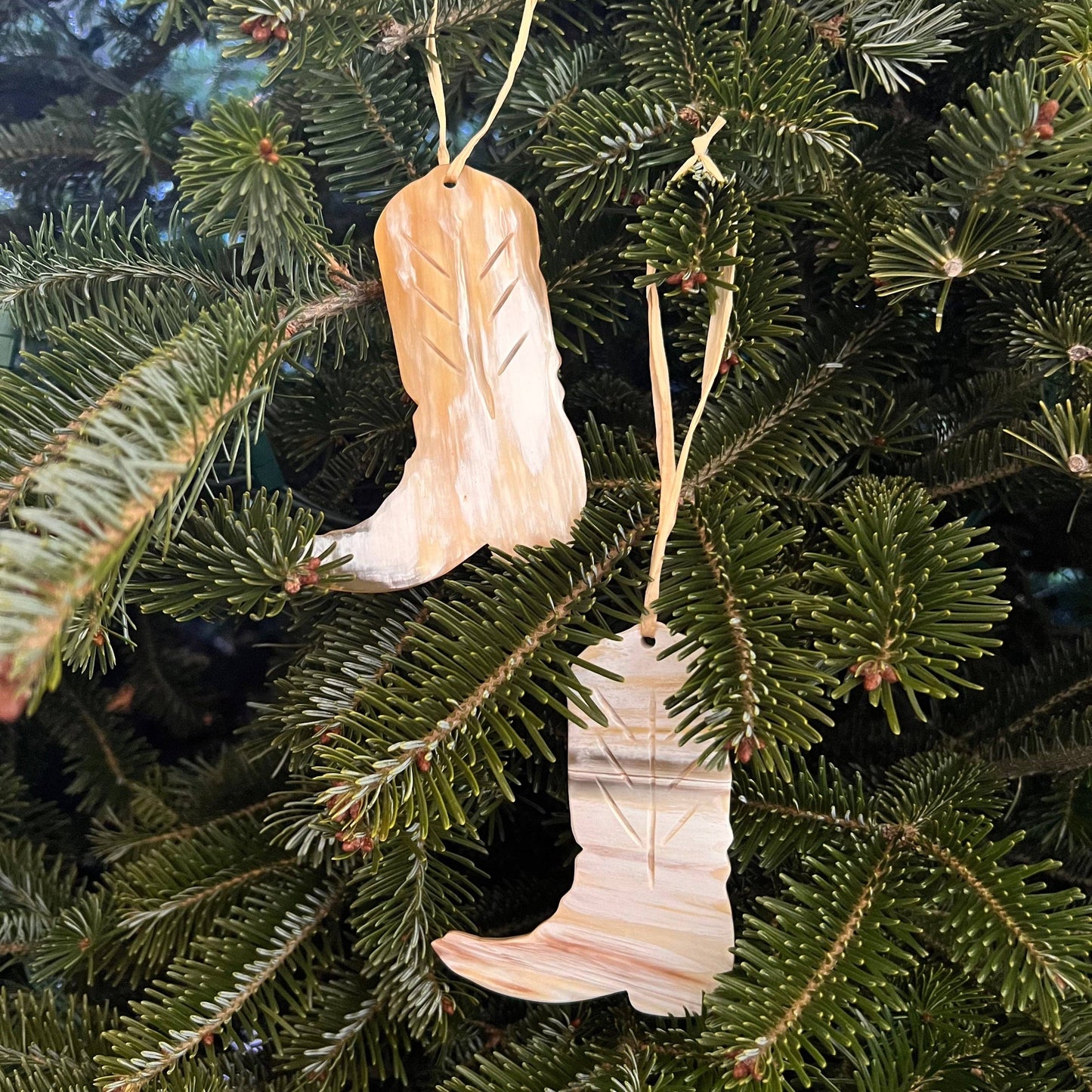 Horn Cowgirl Boot Ornament