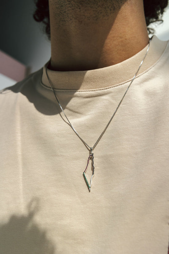 Palestine map with colored stones