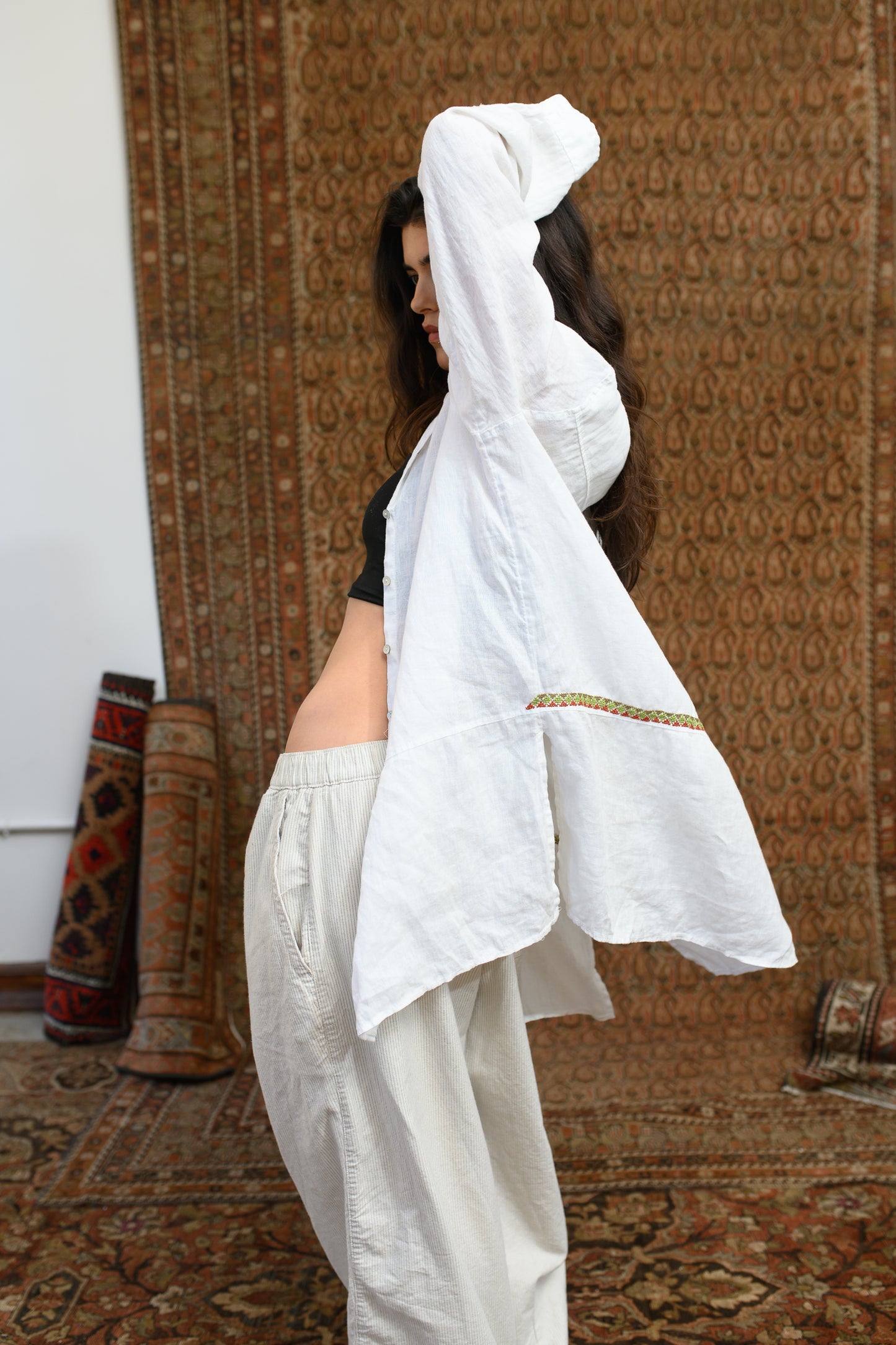 Beit Amal Tatreez long sleeve button down