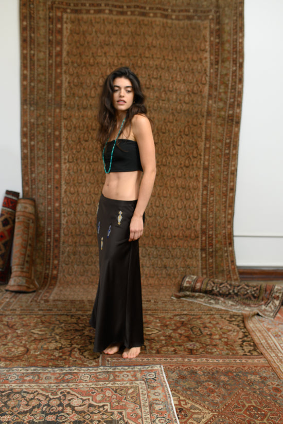 Beit Amal Tatreez satin skirt