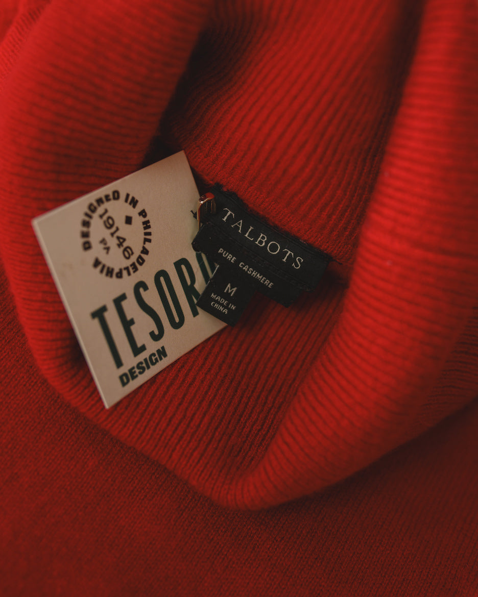 Tesoro vintage red cashmere turtleneck