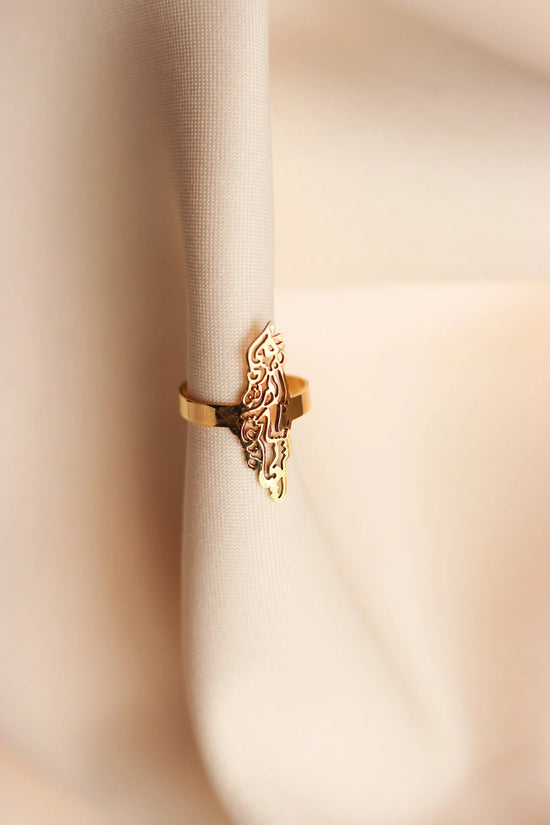 Palestine poem map ring