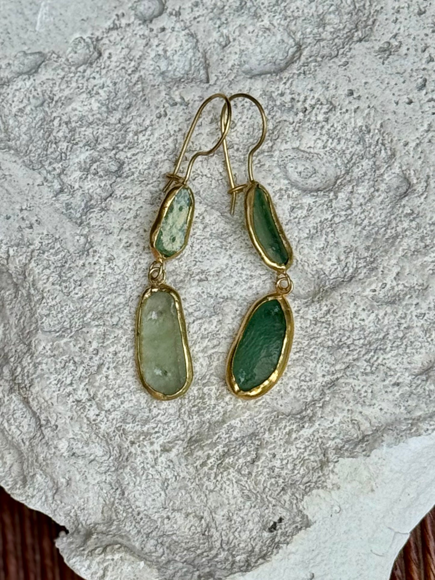 Afghani Button glass MC earring