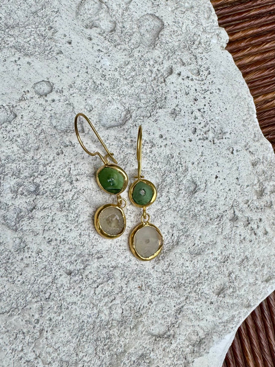 Afghani Button glass MC earring