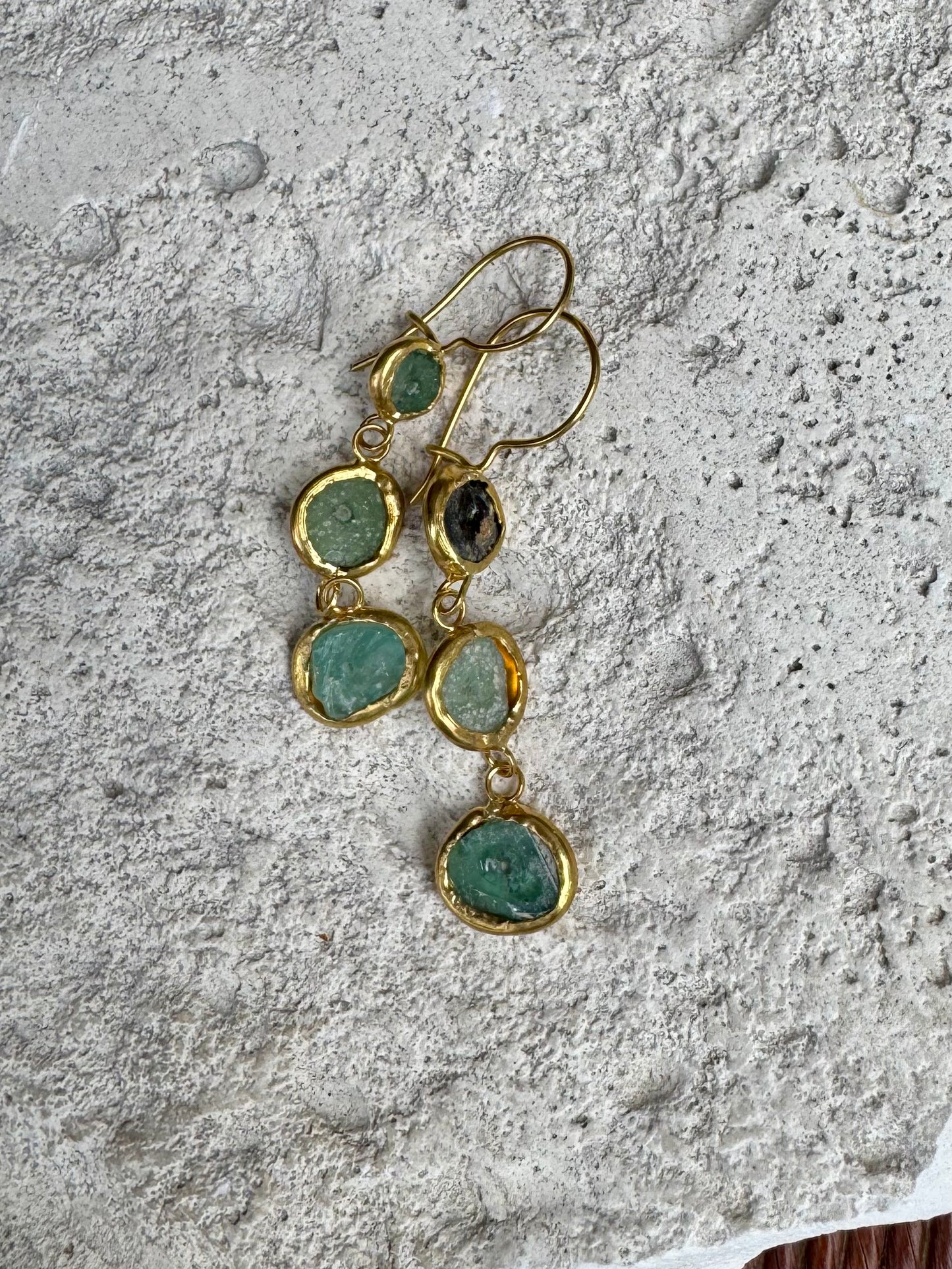 Afghani Button glass MC earring