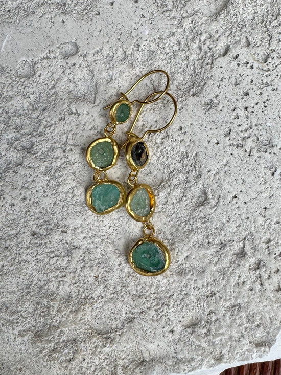 Afghani Button glass MC earring