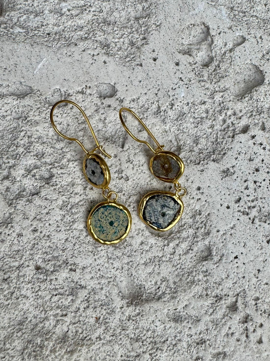 Afghani Button glass MC earring
