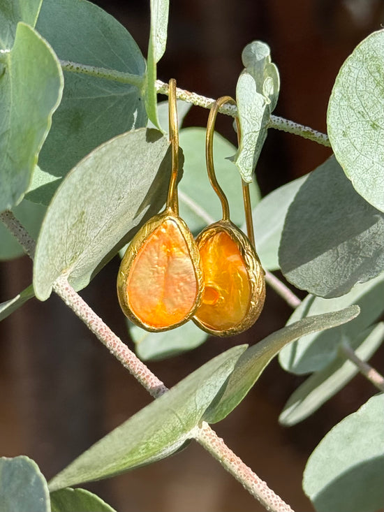 Iridescent drop MC earring