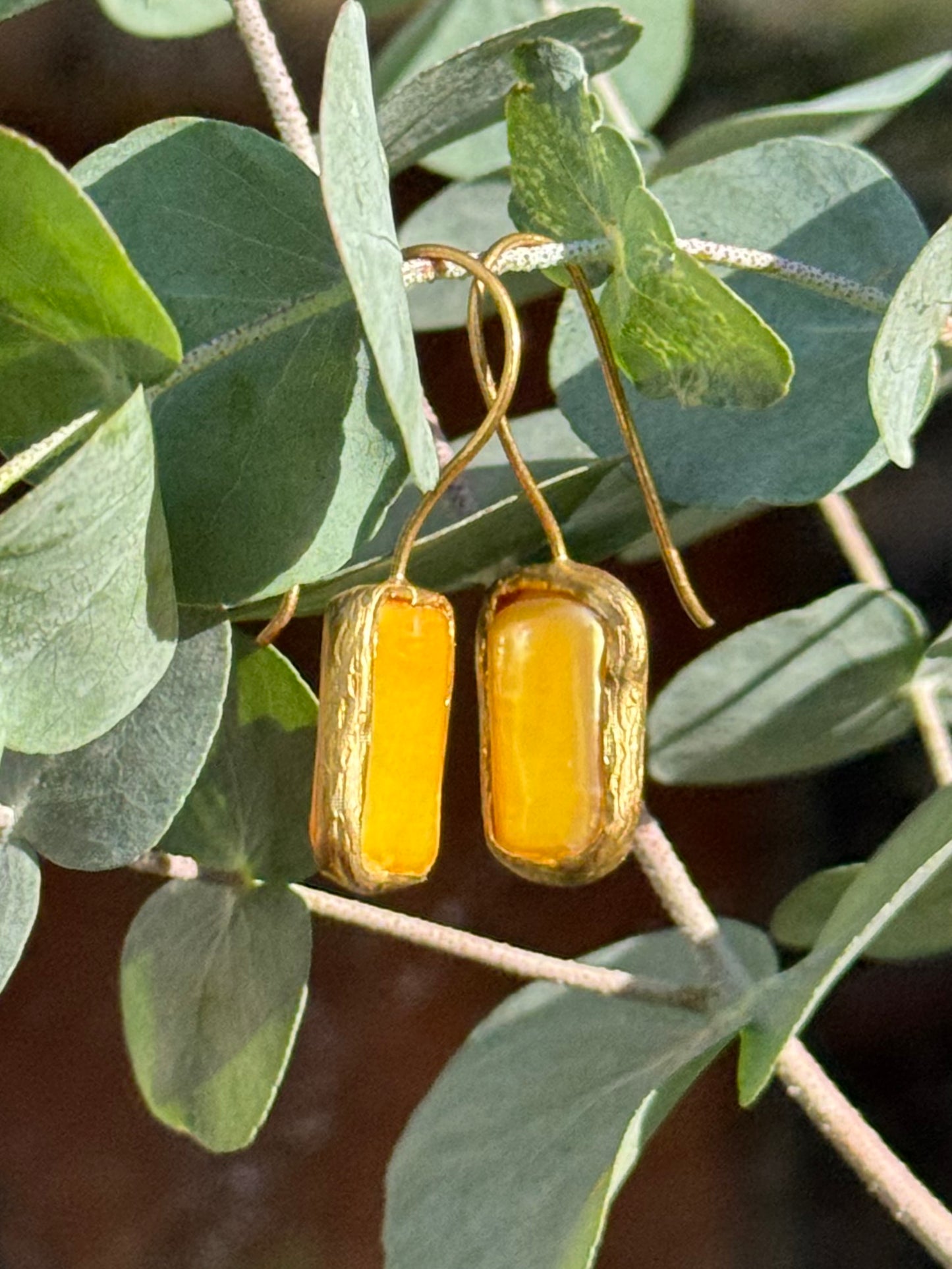 Iridescent drop MC earring