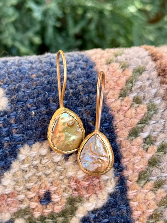 Iridescent drop MC earring