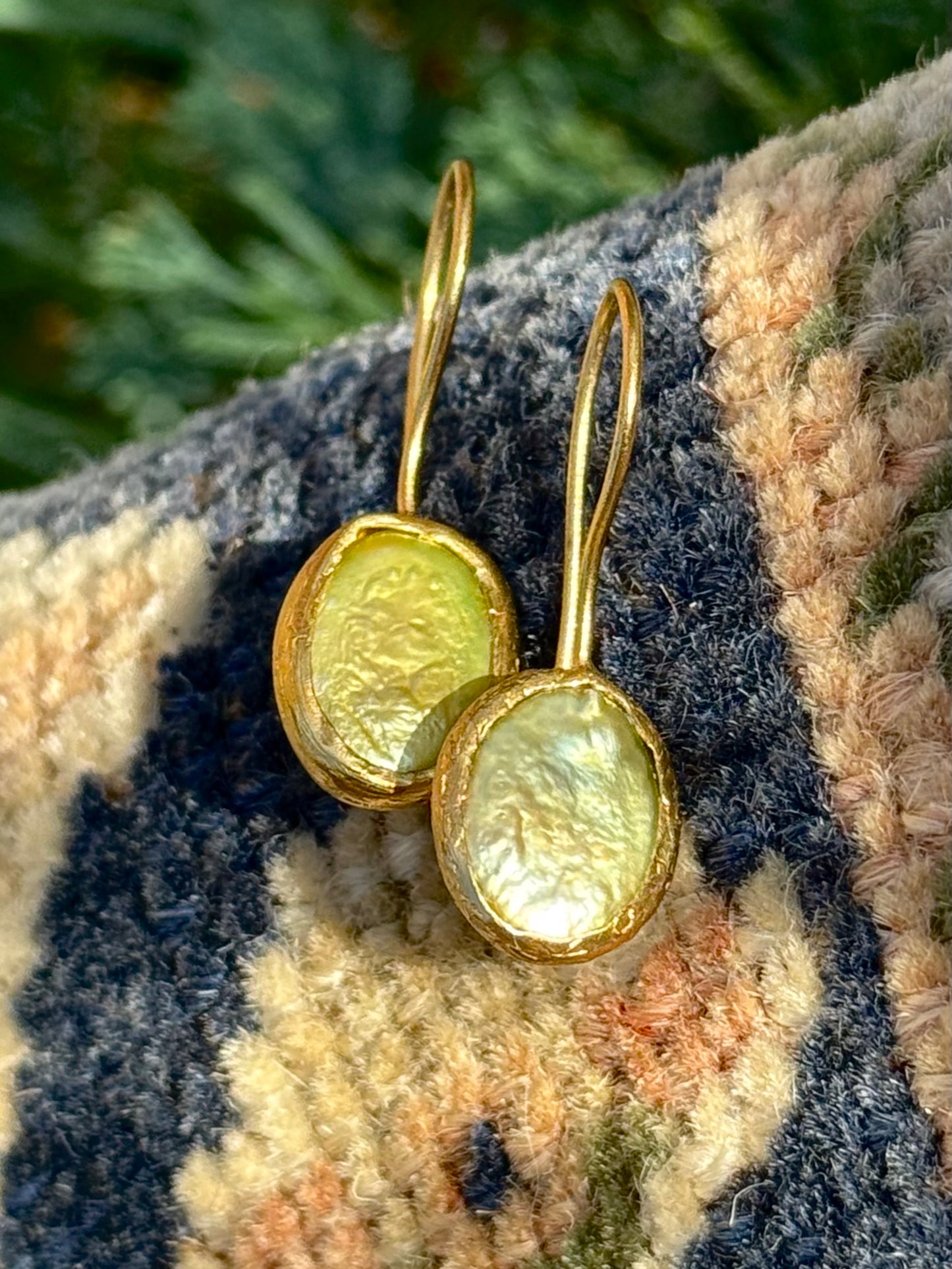 Iridescent drop MC earring