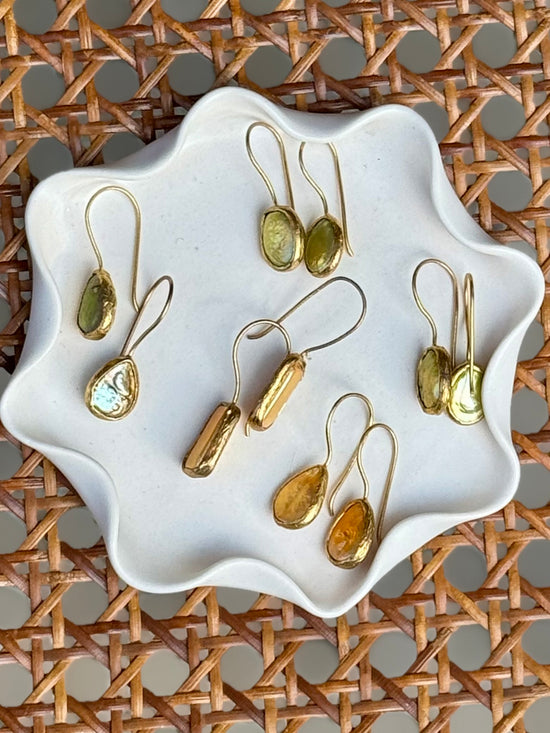 Iridescent drop MC earring