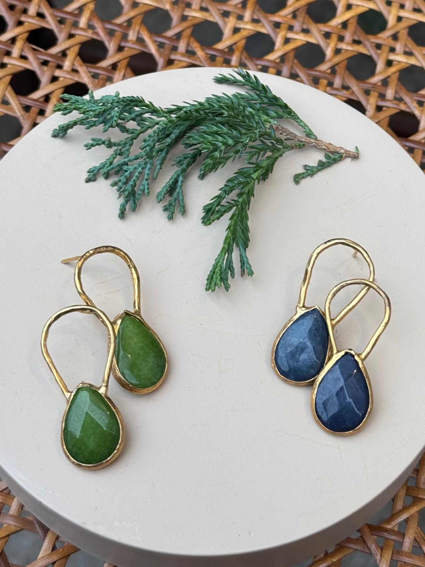 Teardrop glass MC earring