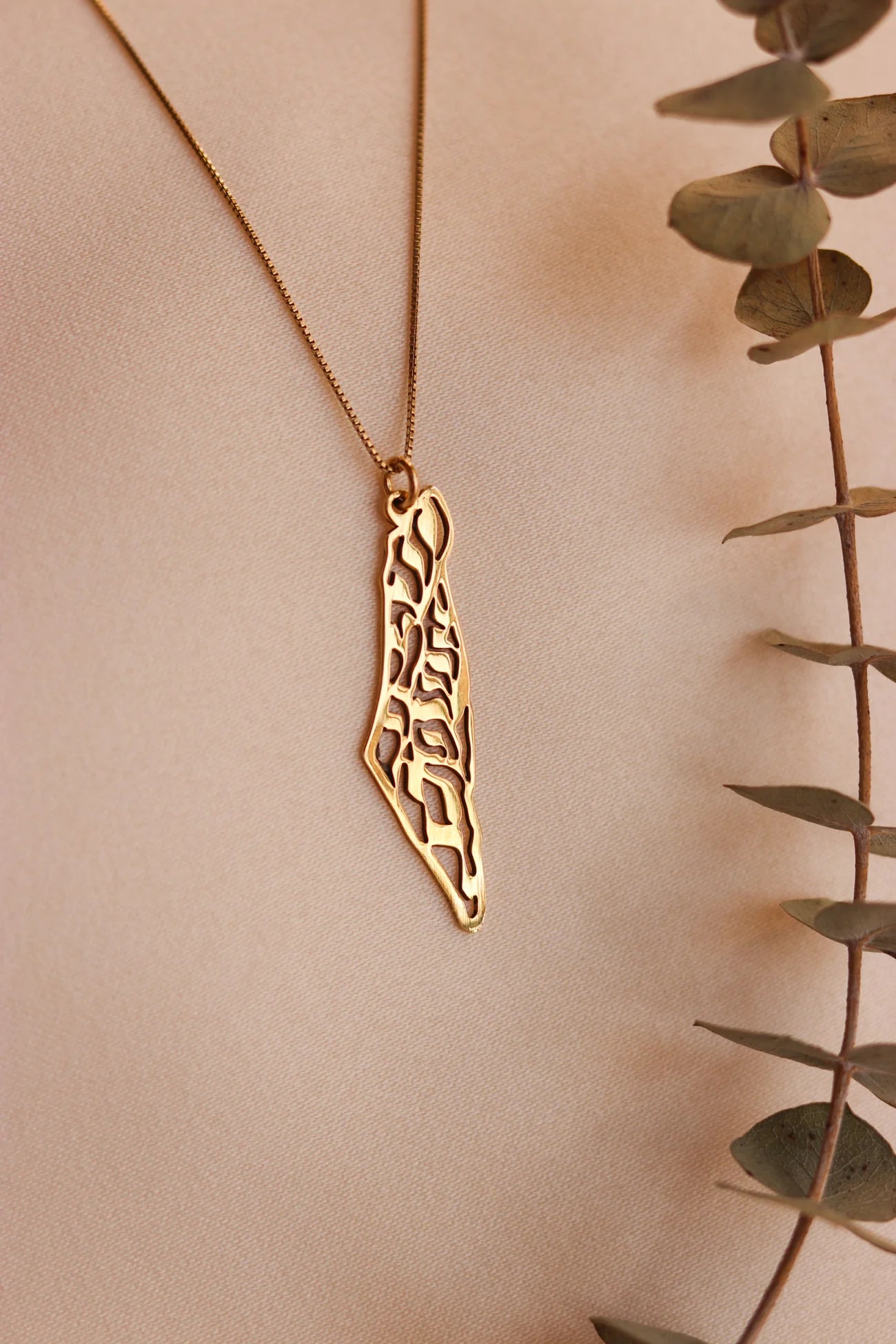 Palestine Olives map necklace