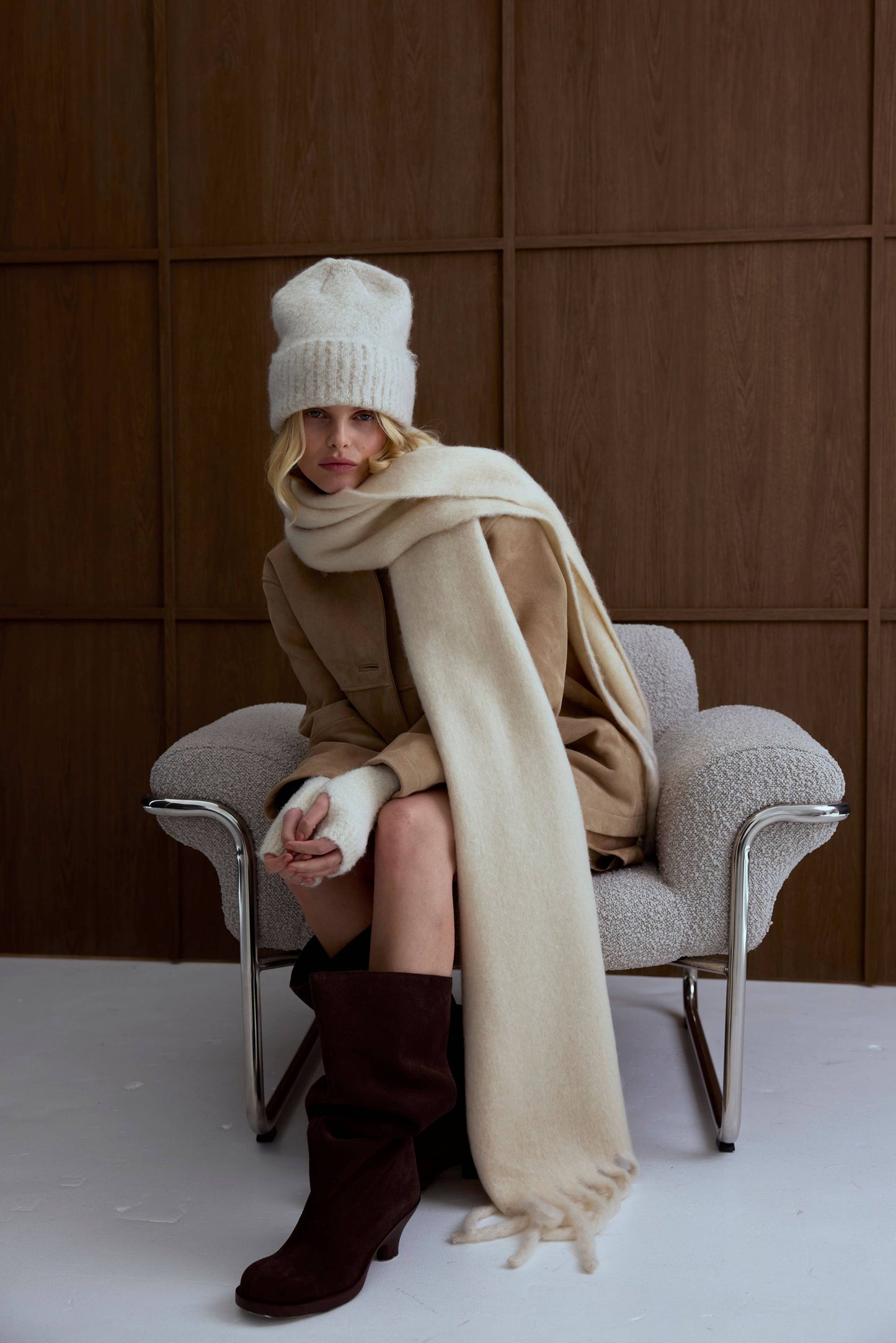 The Reykjavik Scarf - 100% Recycled - Pebble Beige - FW25