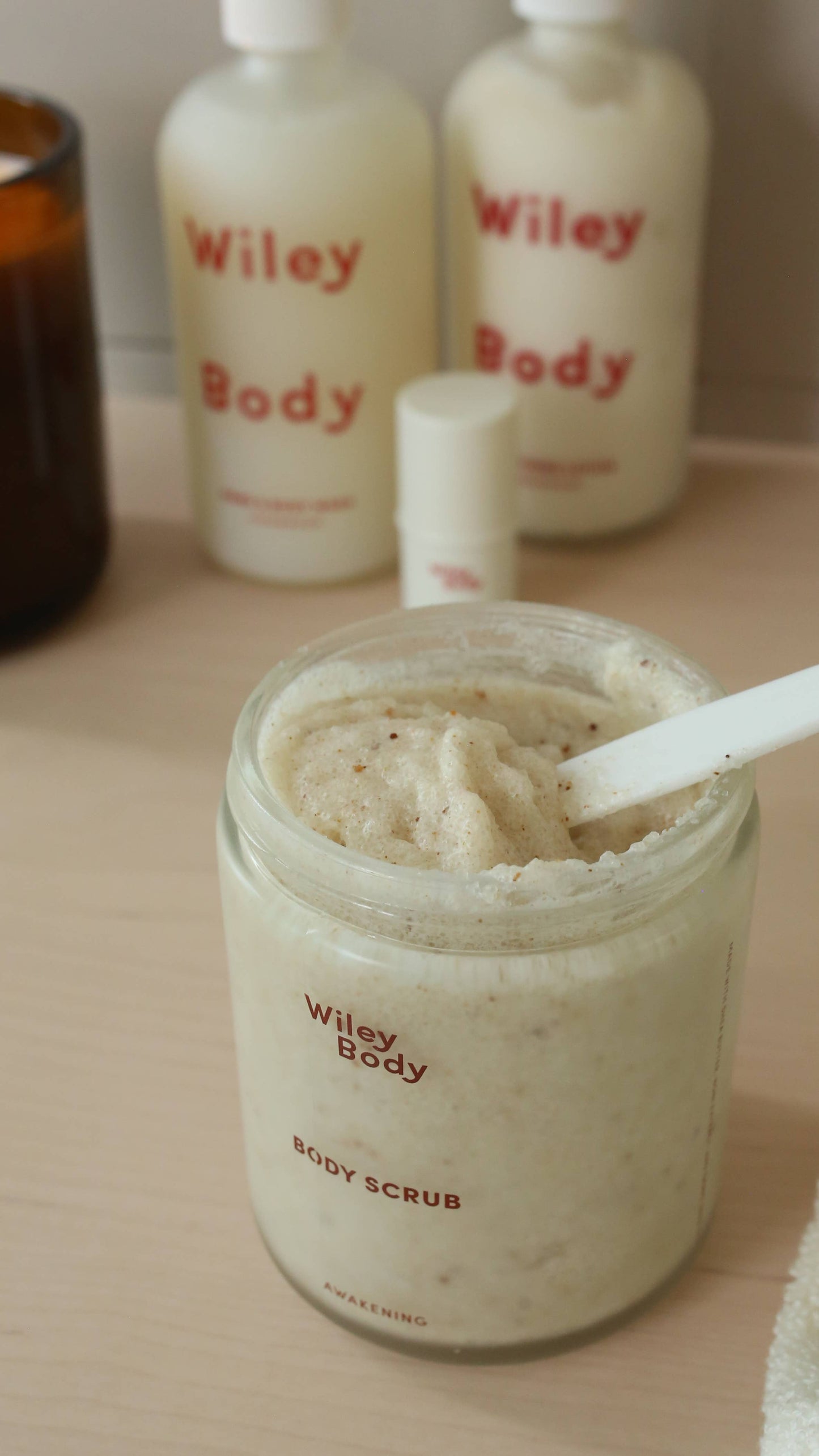 Body Scrub | Sugar, Shea Butter & Noni Extract, Glass Jar