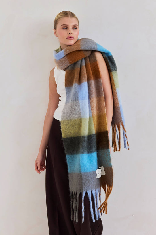 The Reykjavik Scarf - 100% Recycled - Blue/Orange - FW25